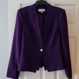 Calvin Klein Purple Single-Button Blazer